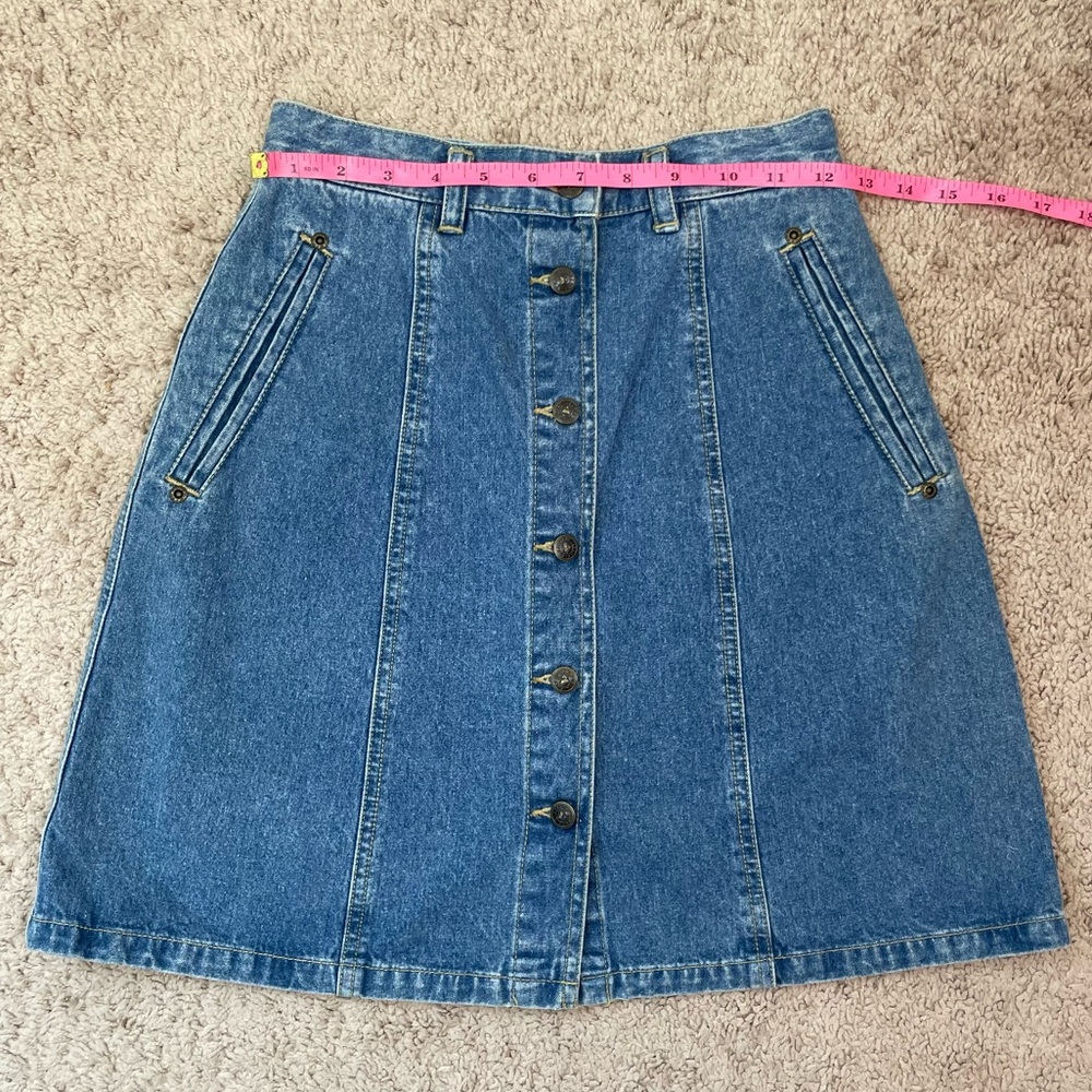 Vintage Liz Claiborne Liz Wear 80s 90s Denim Jean Mini Skirt Size 4 Petite - Picture 12 of 16